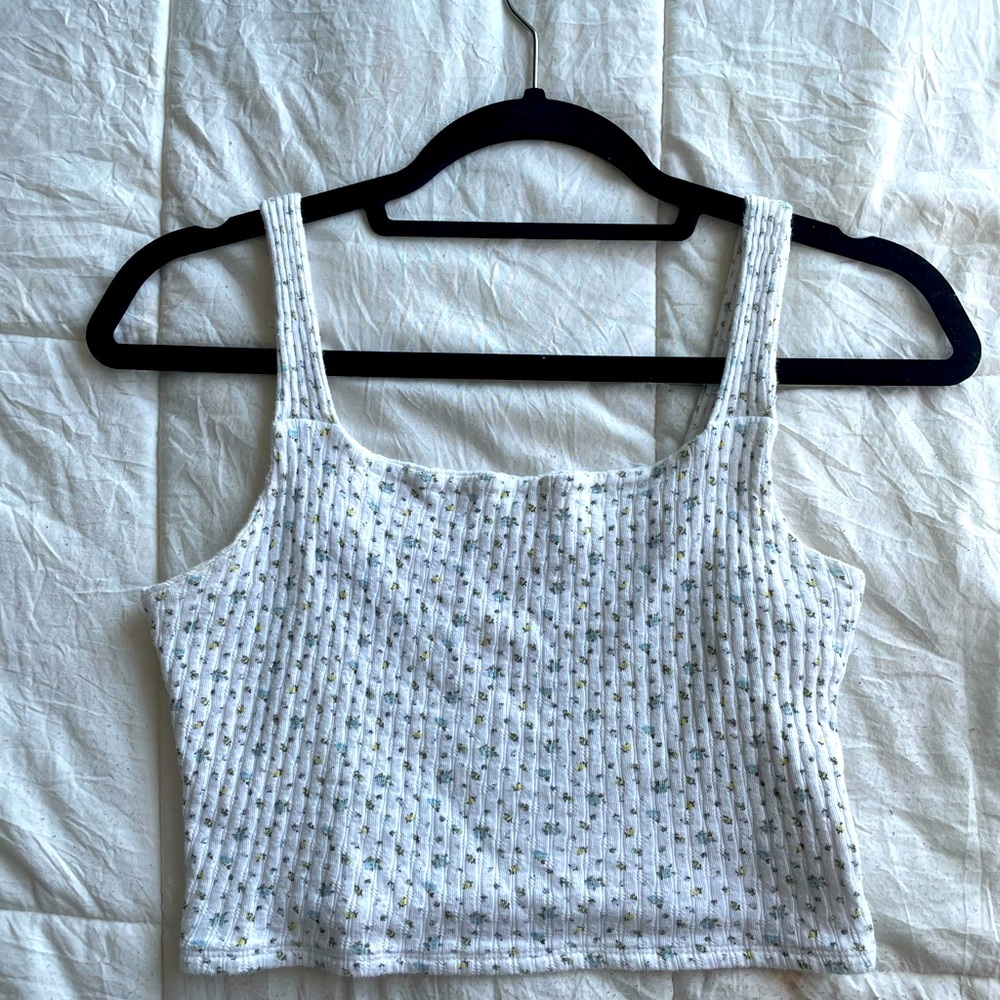 American Eagle floral cropped top, size S